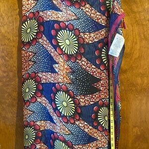 Anthropologie Multicolor Floral Silk Scarf — Navy, Pink & Yellow